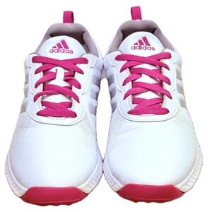 👟🏌️‍♀️ ADIDAS Adipure Sport Golf Shoes Spikes White Pink Silver | Women’s Sz 8.5